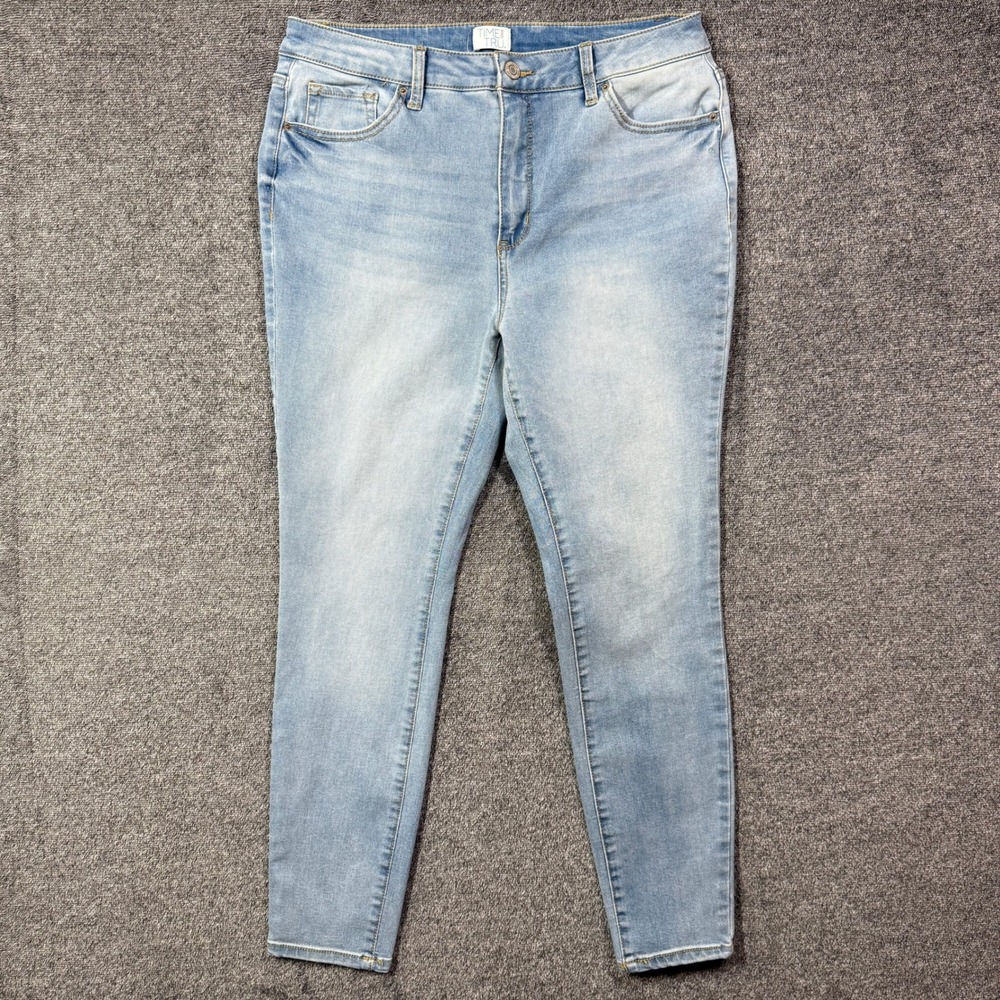 Time‎ and Tru Jeans Womens 12 Regular High Rise Skinny Light Wash Blue